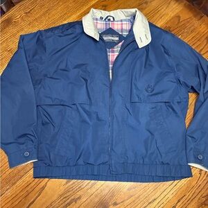 Members Only Blue Windbreaker with Beige Collar